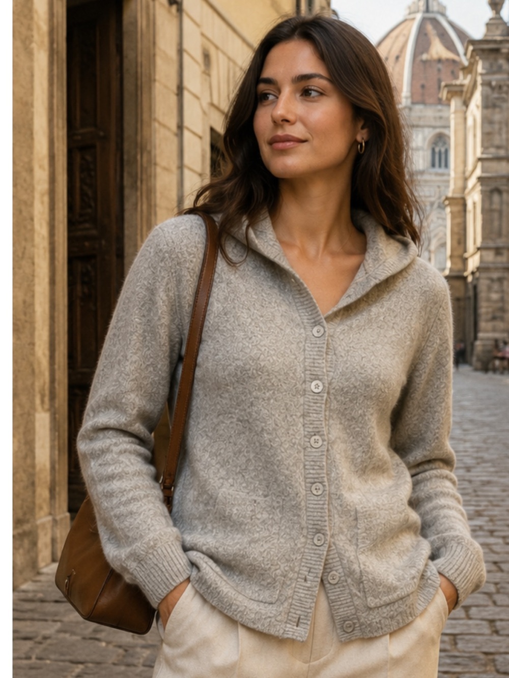 Patagonia 100% Cashmere Hooded Cardigan Sweater Gray Soft Luxury Knit